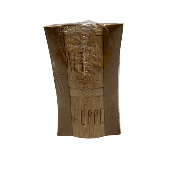 Rae Dunn Bamboo Salt & Pepper Box Set - Picture 1 of 3